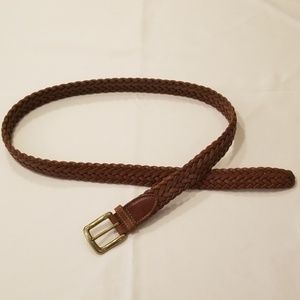 Brown Braided Leather Belt